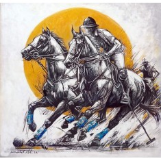 Rashid Ali, 24 x 24 Inch, Acrylic On Canvas, Horse Painting, AC-RA-043